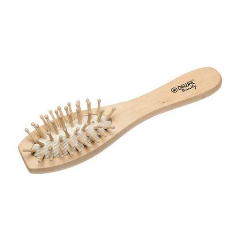 Щетка Dewal Beauty серия Эко массажная с деревянным штифтом, овальная малая DBW438ECO