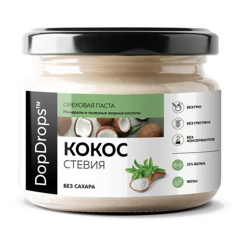 Паста Кокосовая (Урбеч из мякоти кокоса) DopDrops сладкая без сахара, 250 г