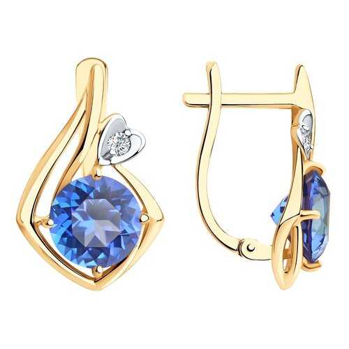 Серьги SOKOLOV из золота с топазами Swarovski и фианитами Swarovski 726204