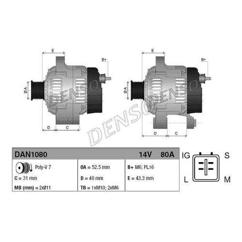 Генератор Denso DAN1080