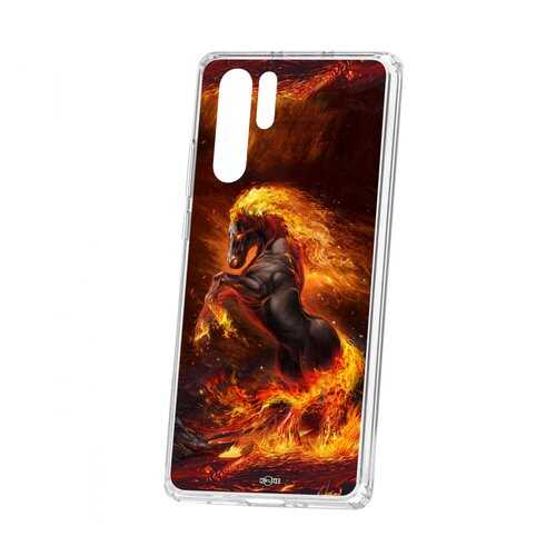 Чехол Kruche Huawei P30 Pro Print Конь огонь