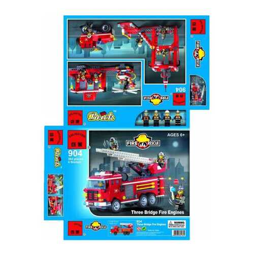 Конструктор пластиковый Brick Three Bridge Fire Engines