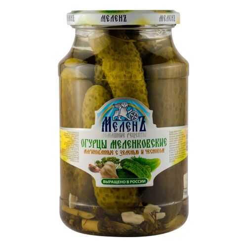 Огурцы маринованные МеленЪ с зеленью и чесноком 900 г