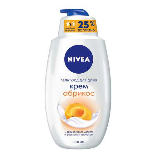 Гель для душа Nivea Крем абрикос 750 мл