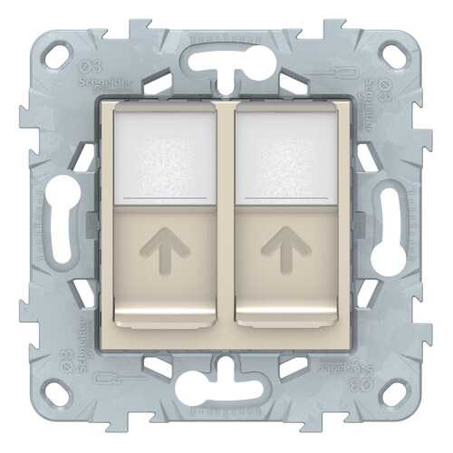 SE Unica New Бежевая Розетка компьютерная, RJ45, двойная, кат. 6 UTP