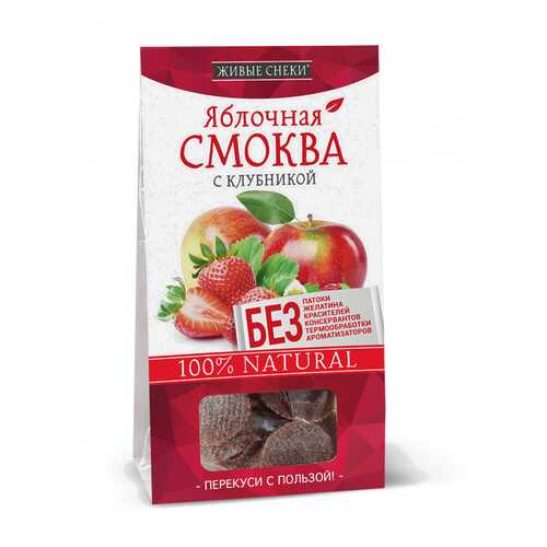 Яблочная смоква Живые снеки с клубникой 4*60 г
