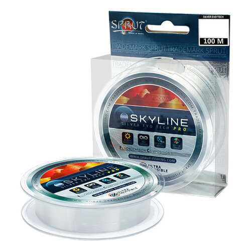 Леска монофильная Sprut Skyline Evo Tech Pro Silver 100 м, 0,165 мм, 4,75 кг