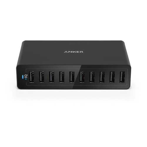 СЗУ Anker 60W 10-Port Desktop Charger Black for EU Offline Packaging V3