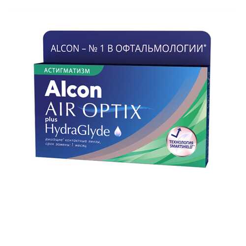 Контактные линзы AirOptix HydraGlyde for Astigmatism 3 шт. PWR -4,00, CYL -0,75, AXIS 020