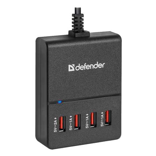 Сетевое зарядное устройство Defender UPA-40 4 USB 5А Black