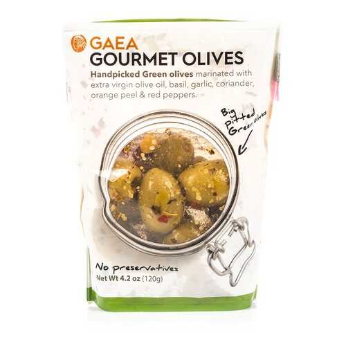 Оливки зелёные без косточки Гурмэ Gaea 120 г, Греция