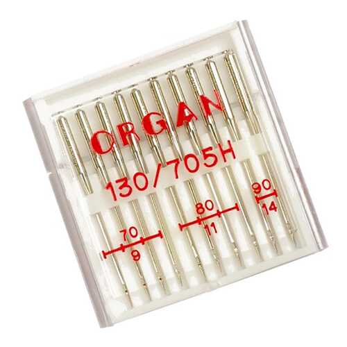 Иглы Organ универсальные №70-90 для БШМ упак,10 игл
