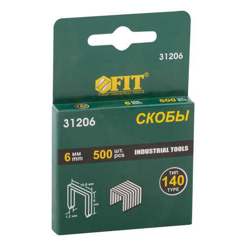 Скобы для степлера (тип 140) 6 мм, 500 шт. FIT 31206