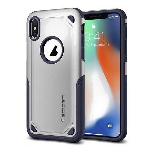 Чехол Spigen Hybrid Armor (057CS22352) для Apple iPhone X (Satin Silver)