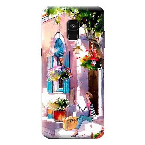 Чехол RE:PA для Samsung Galaxy A8 (2018) SM-A530 с принтом Девочка на цветущей улочке