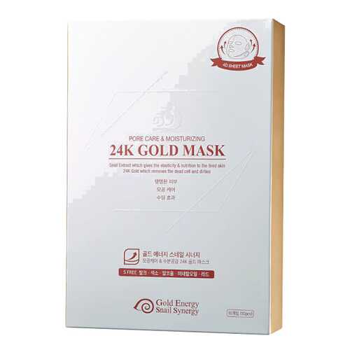 Маска для лица J&G Gold Snail Pore Care & Moisturizing 24K Gold Mask 10 шт