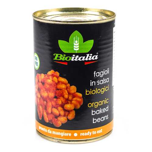 Фасоль Bioitalia в томатном соусе консервированная 400/420 г Италия