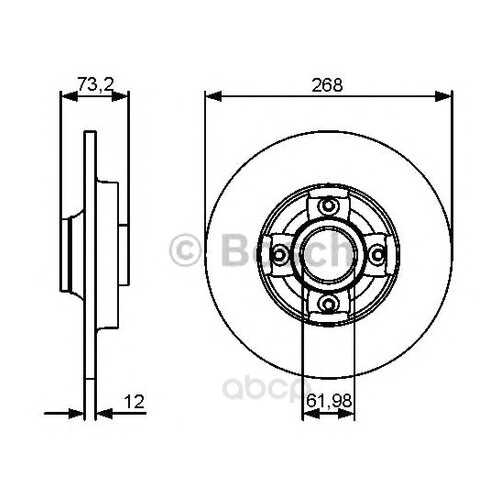 Тормозной диск Bosch 0986479383 задний