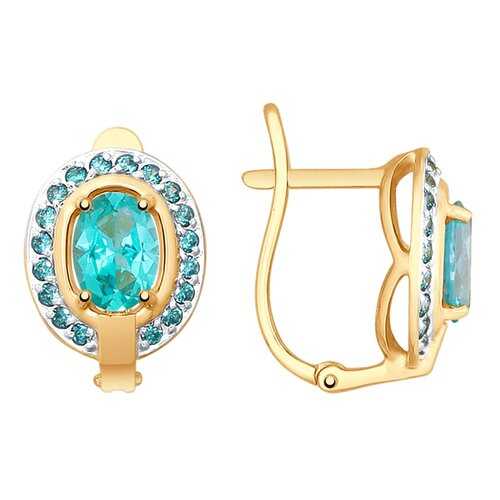 Серьги SOKOLOV из золота с топазами Swarovski и фианитами 725685