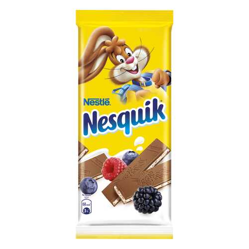 Шоколад молочный Nesquik с молочной начинкой, ягодами и злаками 100 г