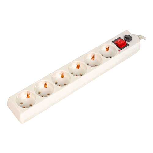 Сетевой фильтр BURO 600SH-1,8-UPS-W, 6 розеток, 1,8 м, White