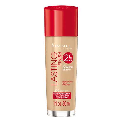 Тональный крем Rimmel Lasting Finish with Comfort Serum 200 Soft Beige 50 мл