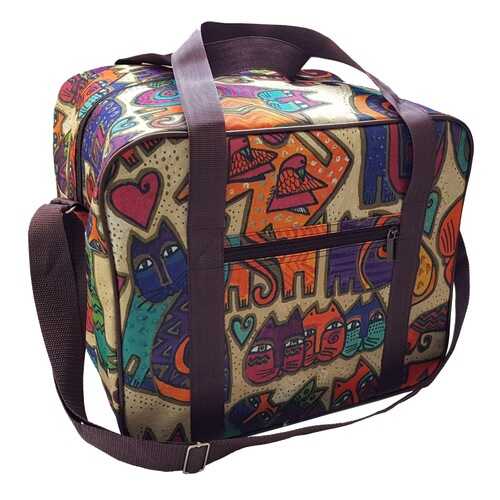 Дорожная сумка Pobedabags Кошки бордо 36 x 30 x 27 см
