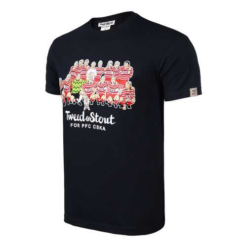Футболка ПФК ЦСКА Tweed and Stout Команда, черная, XS
