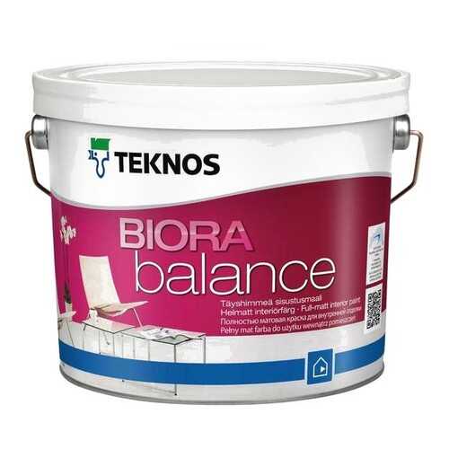Краска интерьерная Teknos Biora Balance белая 27 л