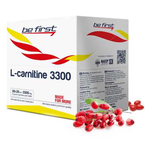 Be First L-Carnitine 3300, 20 ампул по 25 мл, Barberry