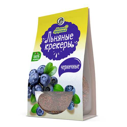 Крекеры льняные с черникой Компас здоровья 50 г