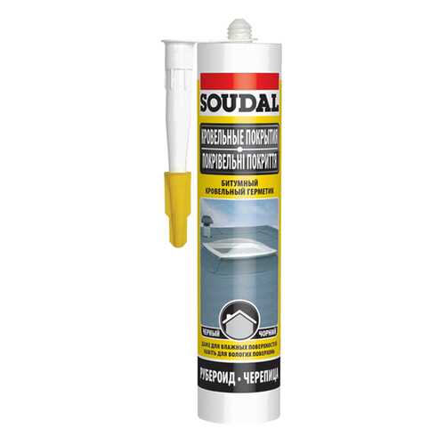 Битумный кровельный герметик SOUDAL черный 280 мл