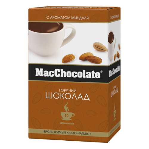 Какао-напиток растворимый c ароматом миндаля т.з. MacChocolate, карт/уп 20г*10*10 блок