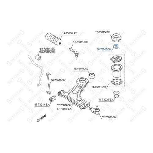 Опора стойки амортизатора STELLOX 26-73002-SX