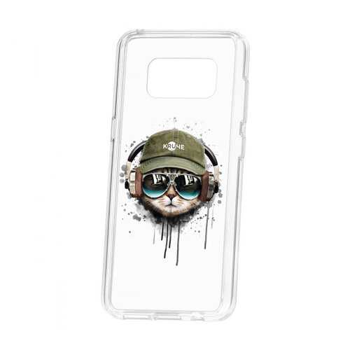 Чехол Kruche Samsung Galaxy S8 Print Кот в наушниках