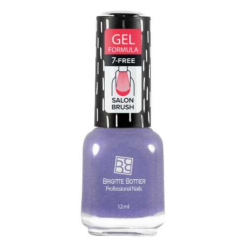 Лак с гелевым эффектом Brigitte Bottier Gel Formula тон 69 фиолетовый с блестками, 12 мл