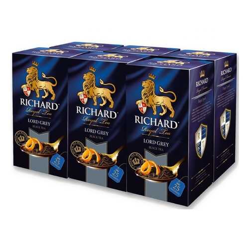 Чай Richard Lord Grey, чёрный с добавками, 25 сашетов х 6 упаковок