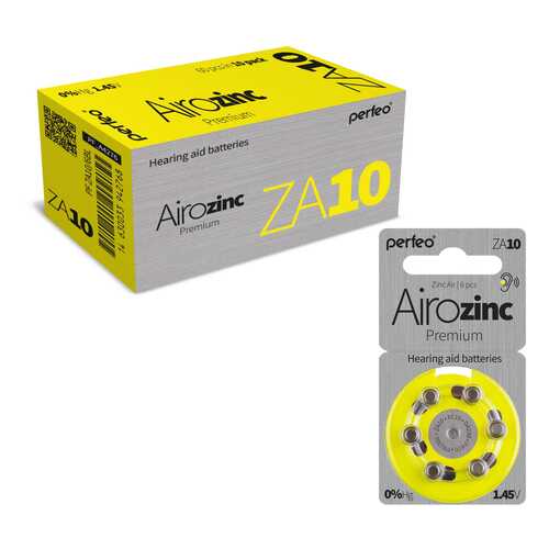 Батарейка Perfeo ZA10/6BL Airozinc Premium 60 шт