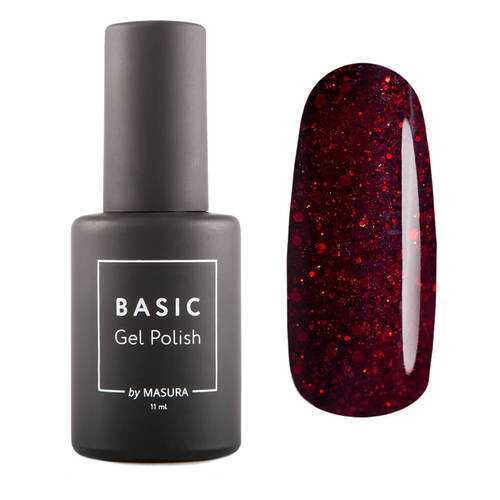 Гель-лак Masura BASIC Хлопья Бордо, 11 мл