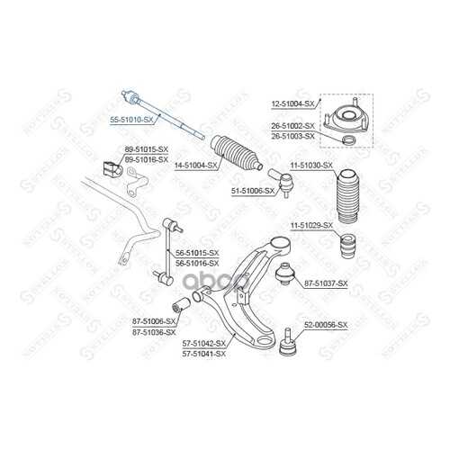Рулевая тяга Stellox 5551010SX