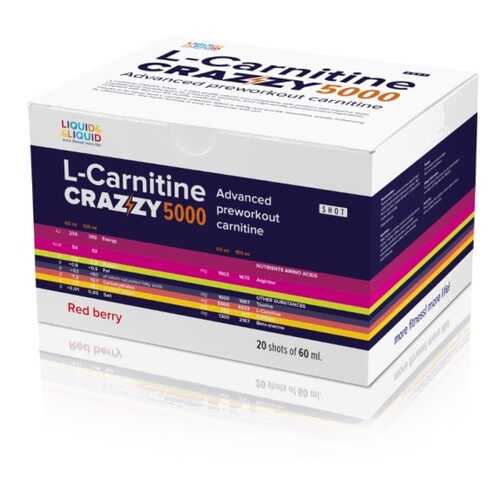 Liquid&Liquid L-Carnitine Crazzy 5000, 20 ампул по 60 мл, Red berry