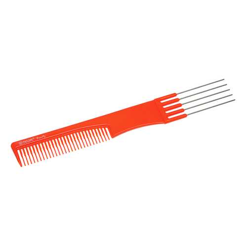 Расческа Dewal Beauty для начеса с металлическими зубцами, оранжевая, 19 см