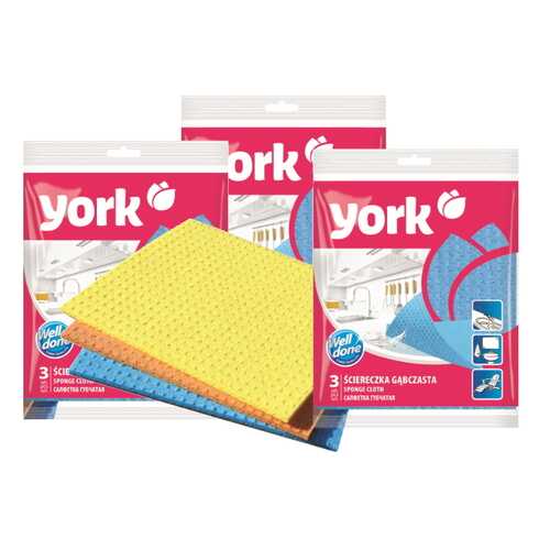 YORK Салфетка ''YORK'' (Губч. клетка) 3 шт (набор из 3 штук)