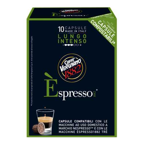 Капсулы Vergnano e`spresso lungo intenso для кофемашин Nespresso 10 капсул