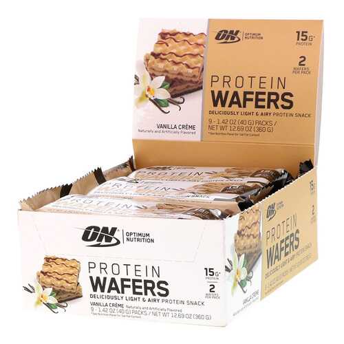 Optimum Nutrition Вафли Protein Wafers 40 г, 9 шт, вкус: ванильный крем