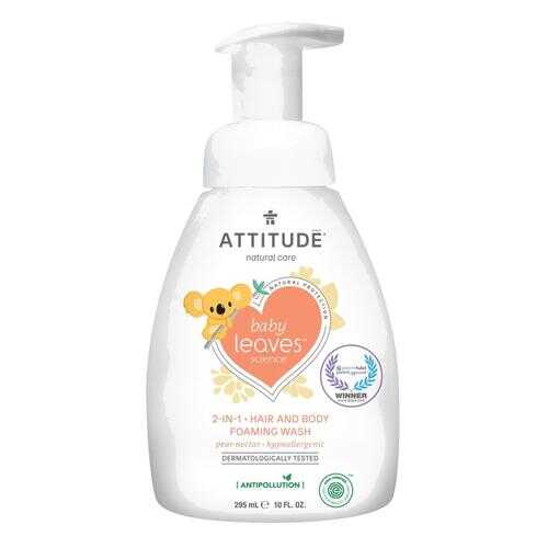 Детская пенка 2 в 1 ATTITUDE baby leaves для мытья волос и тела, грушевый нектар, 295 мл