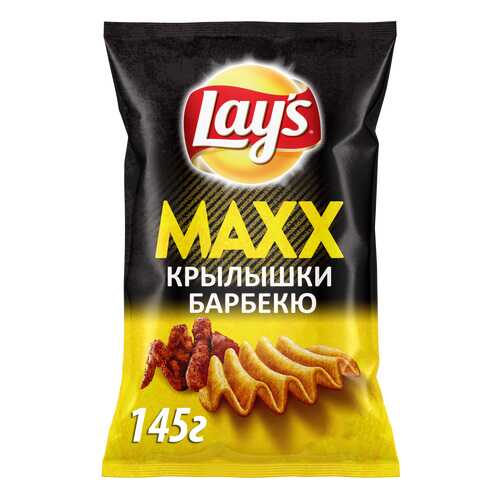 Картофельные чипсы Lay's maxx куриные крылышки барбекю 145 г