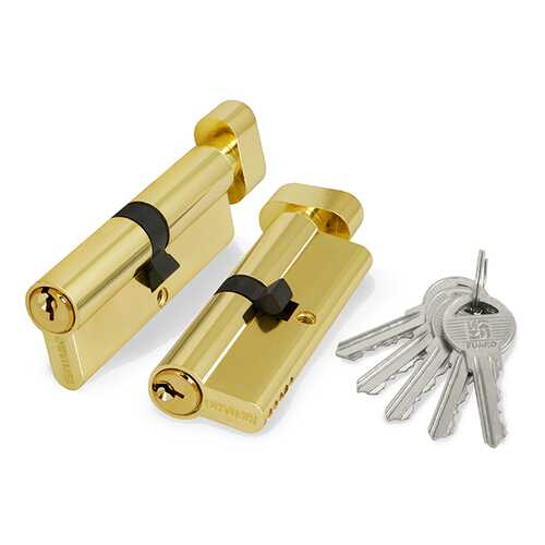 Цилиндровый механизм с вертушкой 100 ZM 80 mm /35+10+35/ BP, цвет: латунь, 5 ключей