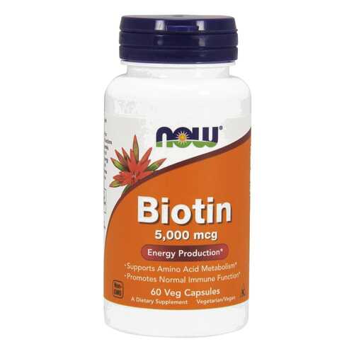 Витамин B7 NOW Biotin 60 капс. без вкуса