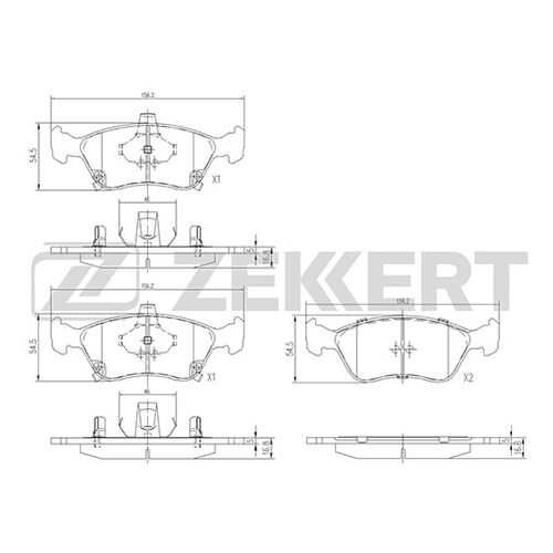 Комплект тормозных колодок, дисковый тормоз ZEKKERT BS-2692